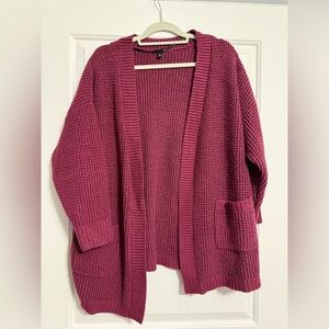 Torrid red plum drop shoulder open front Cardigan